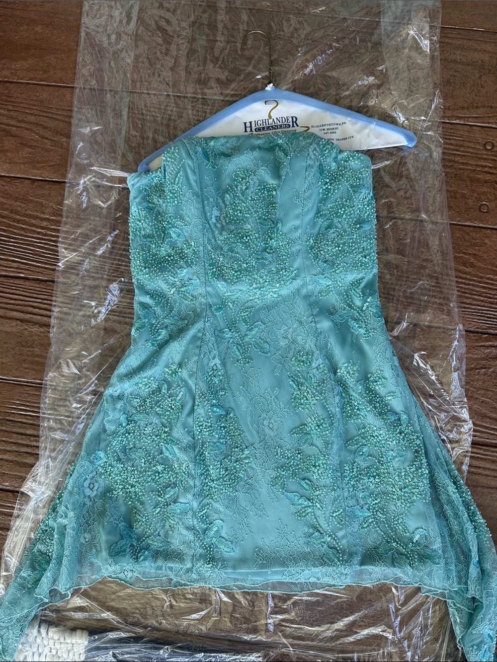 Oh Polly Aqua Beaded Strapless Prom Dress Homecoming Formal Party